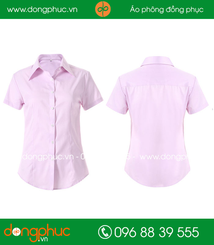  Đồng phục áo sơ mi màu hồng nhạt